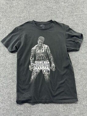 Muhammad Ali Shirt Mens Medium Black Word Boxing Graphic Tee American Classics